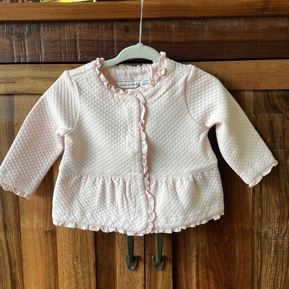 Janie and Jack Light Pink Cardigan 3-6 months